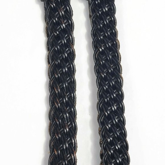 Martin Dingman Braided Leather Button Suspenders Black Very Nice Condition - Picture 14 of 14